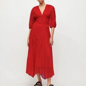 AllSaints Aspen Red Maxi Dress SIZE 10